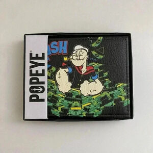 Popeye The Legend Flush Print Men’s Bi-Fold Wallet with Card Slots & ID Card